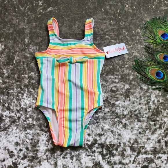Cat & Jack Other - Cat & Jack Colorful Striped Swimsuit